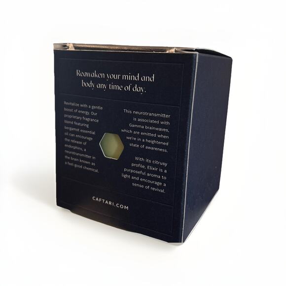 New Caftari Luxury Aromatherapy Candle "Elixir" Bergamot Mandarin Tea Accord - Picture 2 of 3